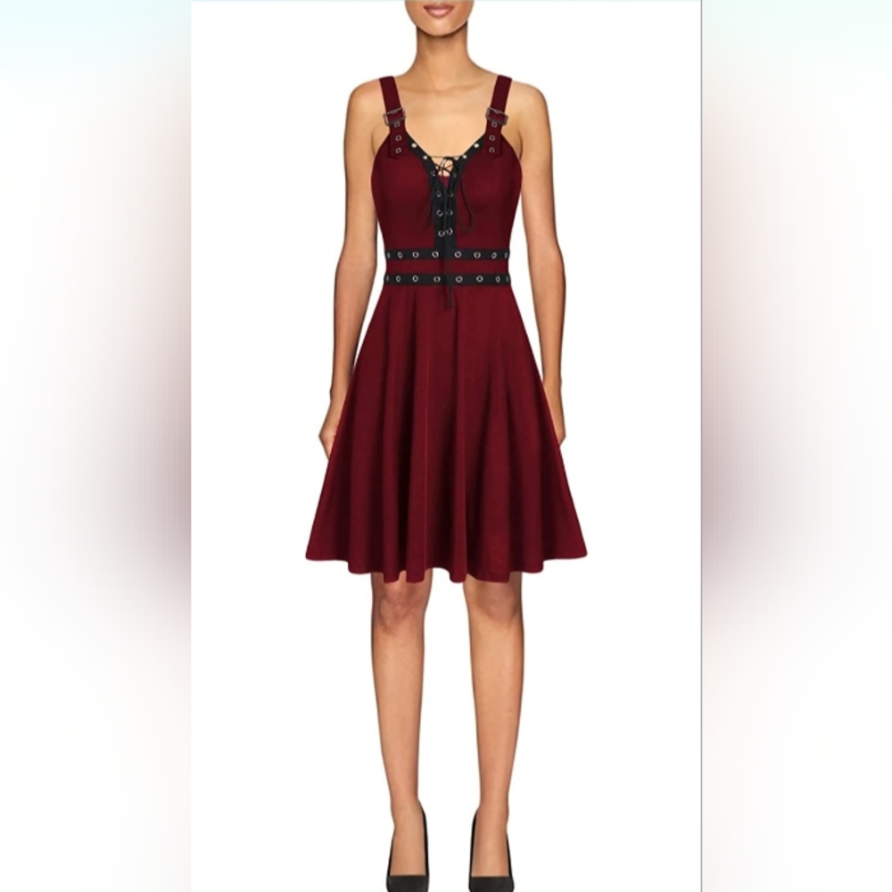 Red Gothic Punk Dress